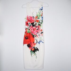 Premier Amour Womens Halter Dress Size 8 White Wedding Floral Vacation Event‎